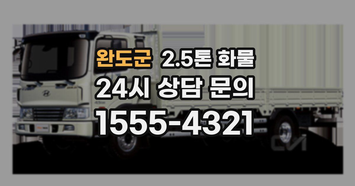 완도군 2.5톤 화물