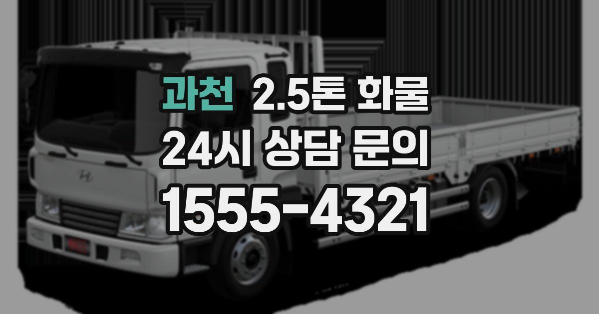 과천 2.5톤 화물