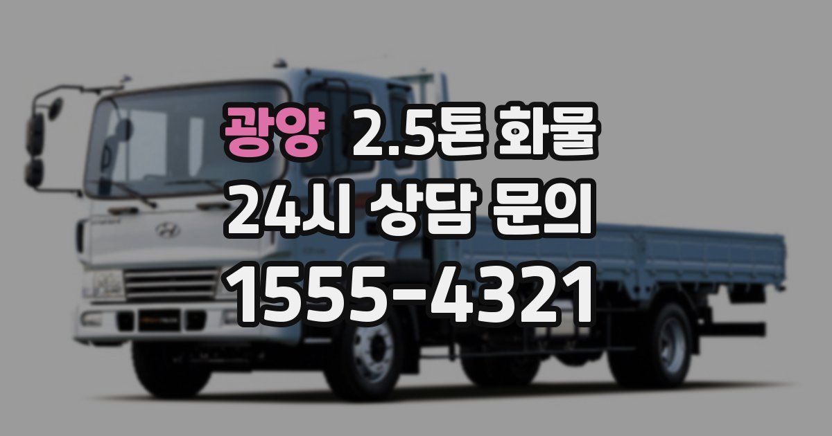 광양 2.5톤 화물