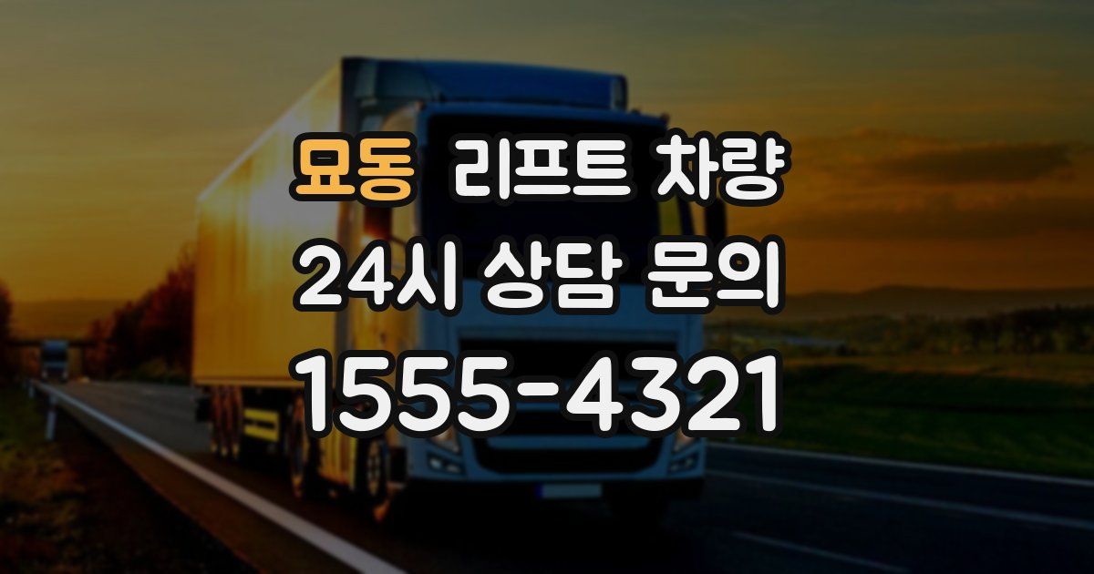 묘동 리프트 차량