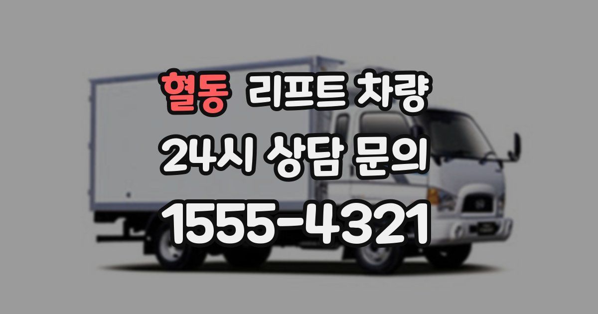 혈동 리프트 차량