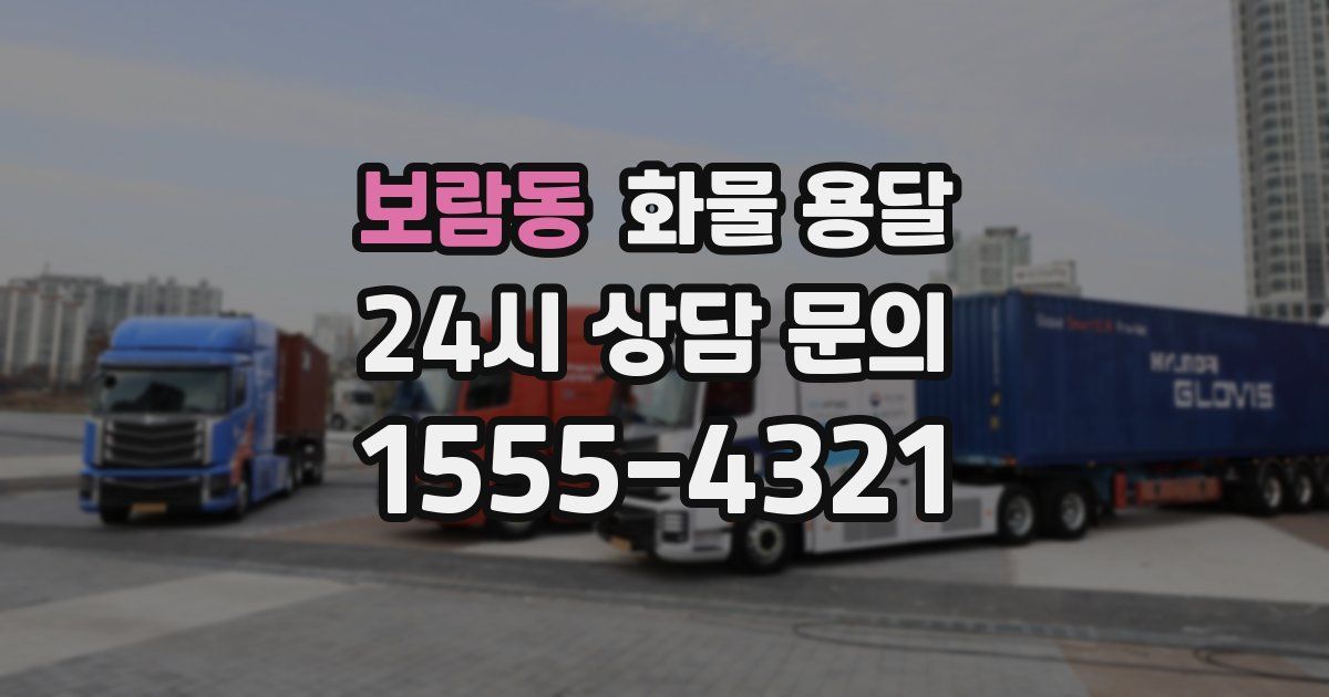 보람동 화물 용달