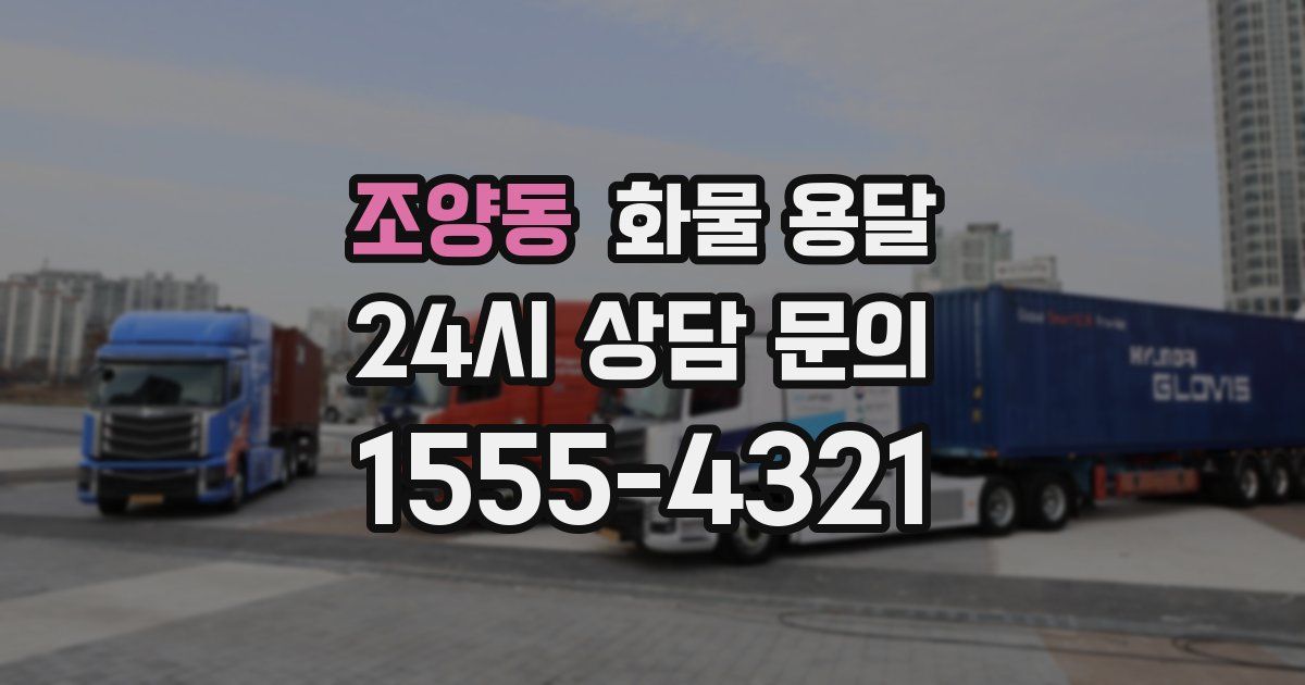 조양동 화물 용달