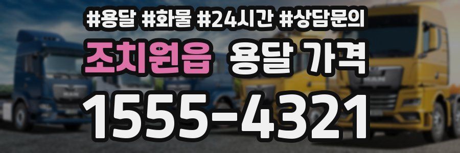 조치원읍 용달 가격