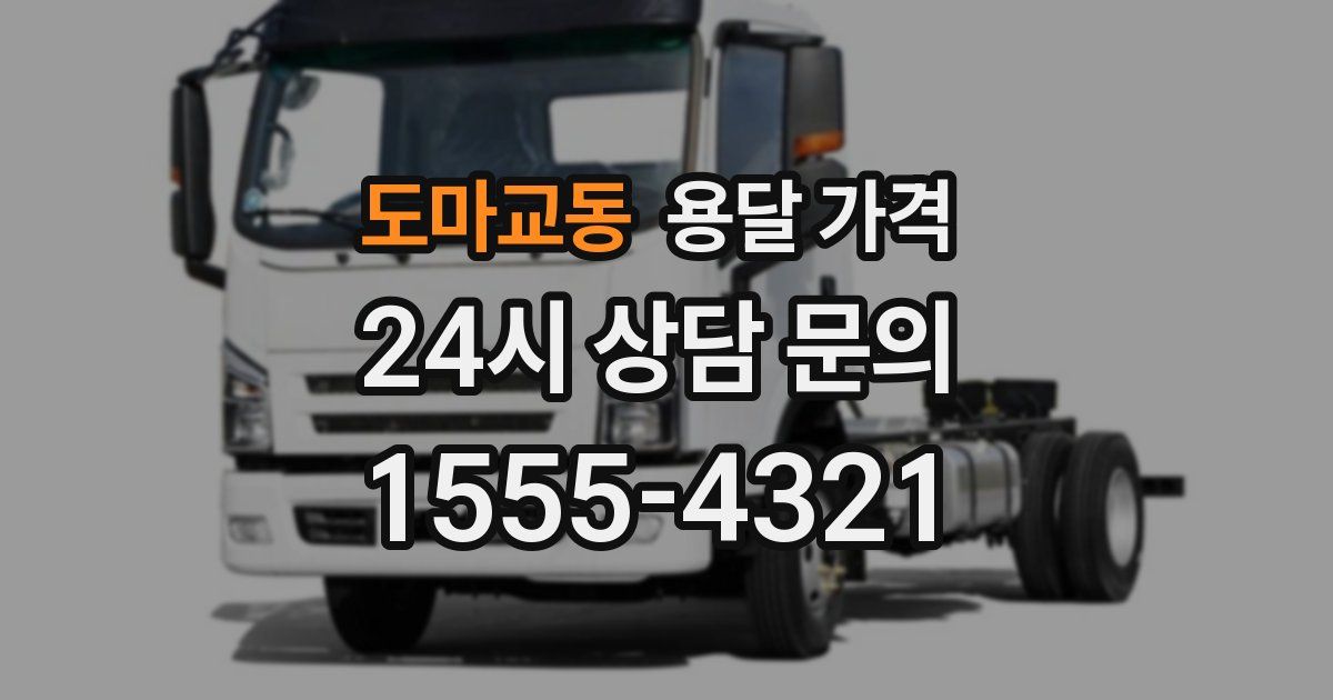 도마교동 용달 가격