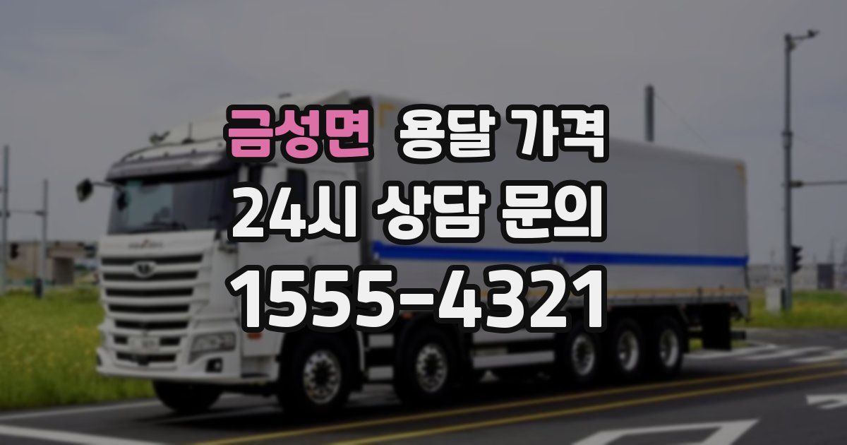 금성면 용달 가격