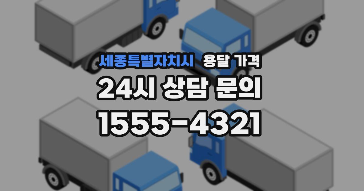 세종특별자치시 용달 가격