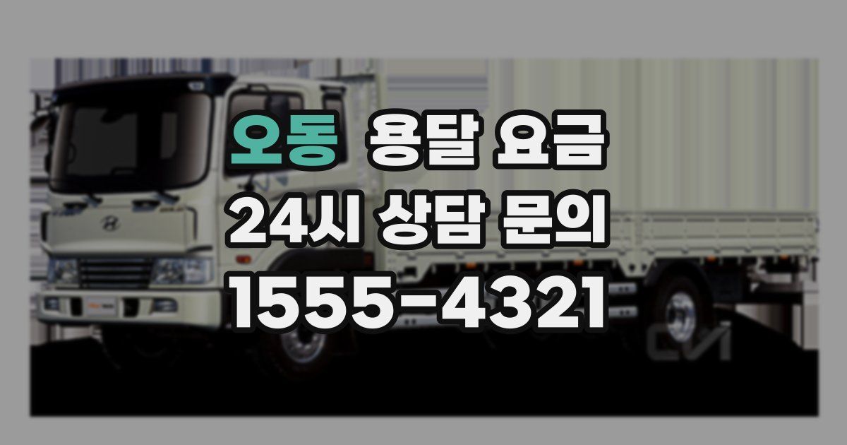 오동 용달 요금