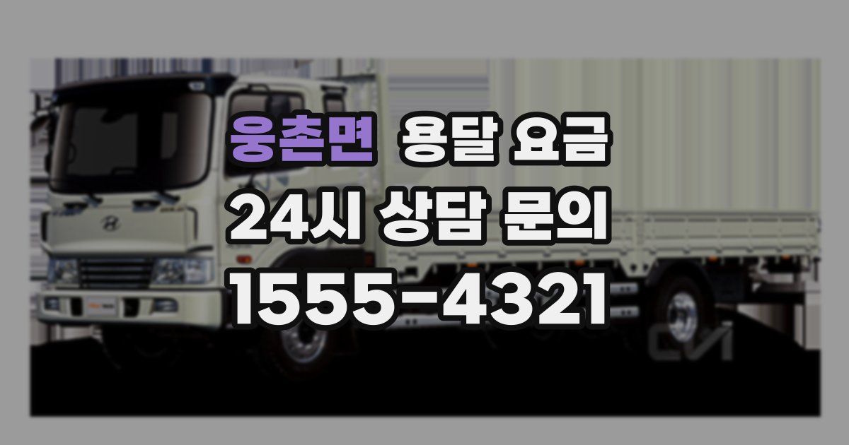 웅촌면 용달 요금