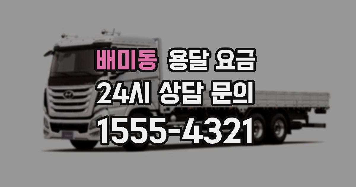 배미동 용달 요금