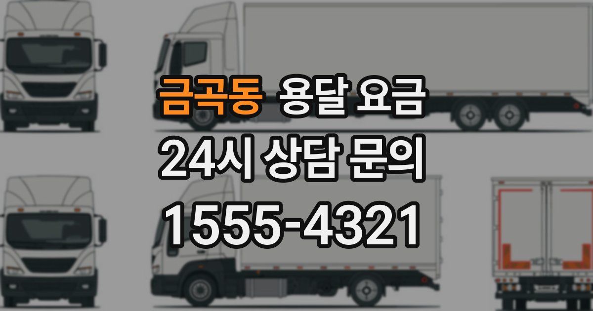 금곡동 용달 요금