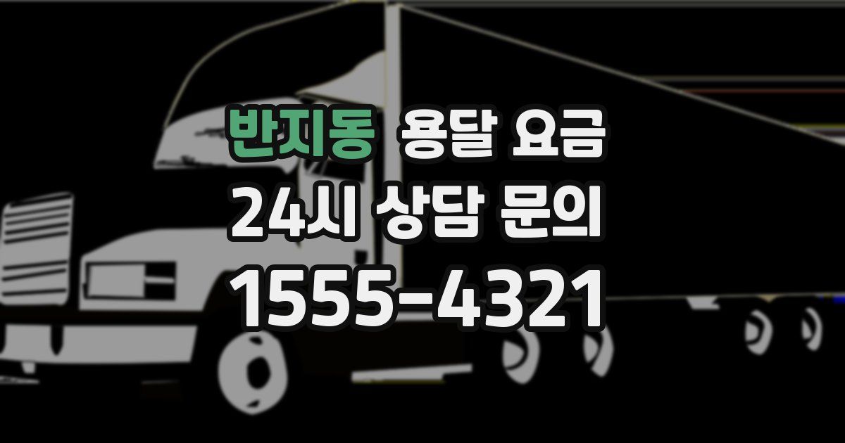 반지동 용달 요금