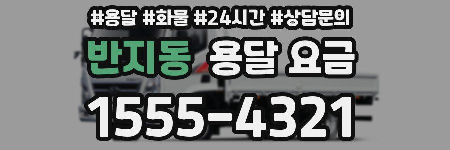 반지동 용달 요금