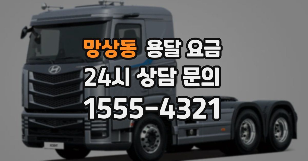 망상동 용달 요금