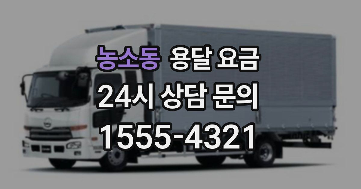 농소동 용달 요금