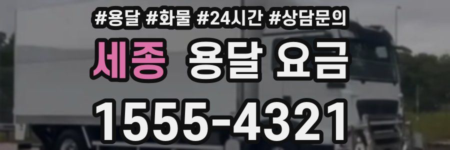 세종 용달 요금