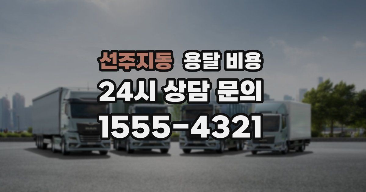 선주지동 용달 비용