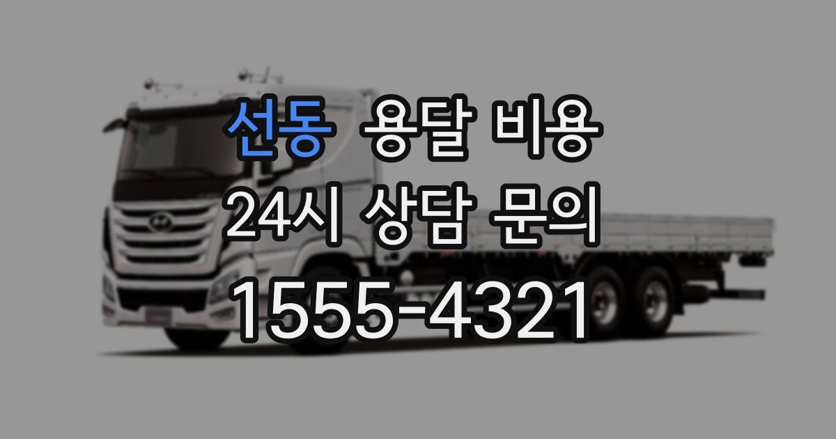 선동 용달 비용