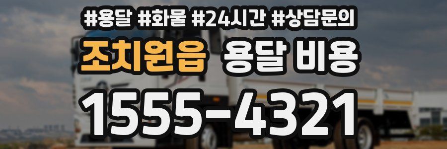 조치원읍 용달 비용