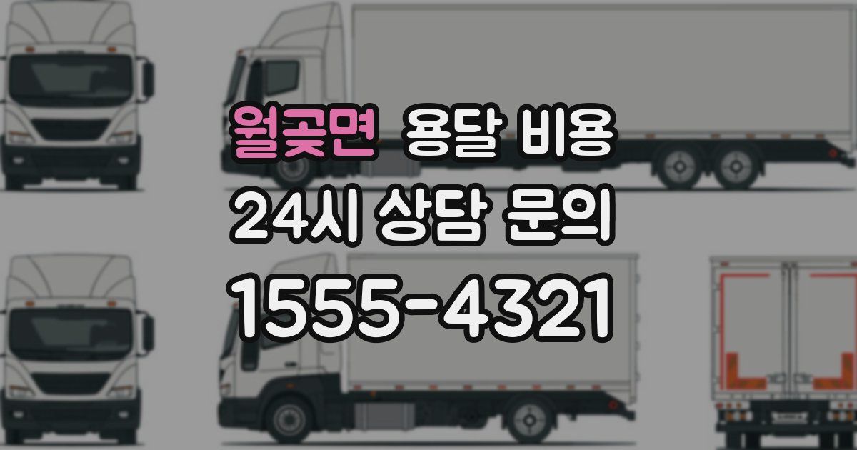 월곶면 용달 비용