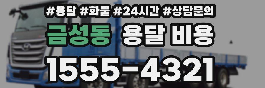 금성동 용달 비용