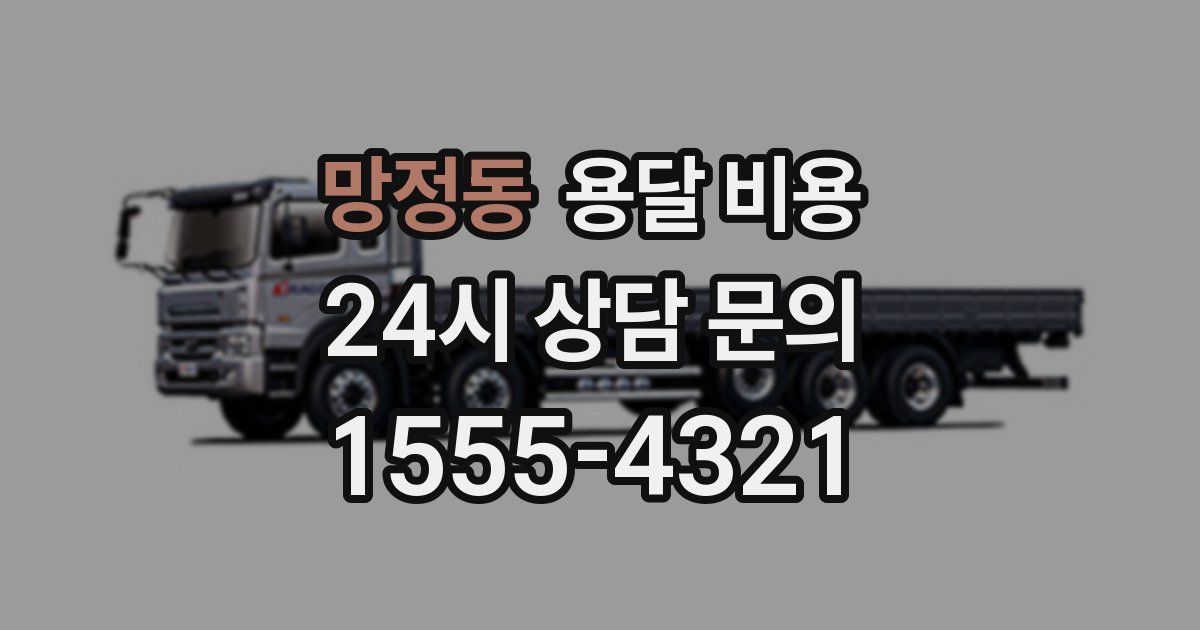 망정동 용달 비용