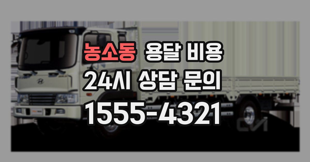 농소동 용달 비용