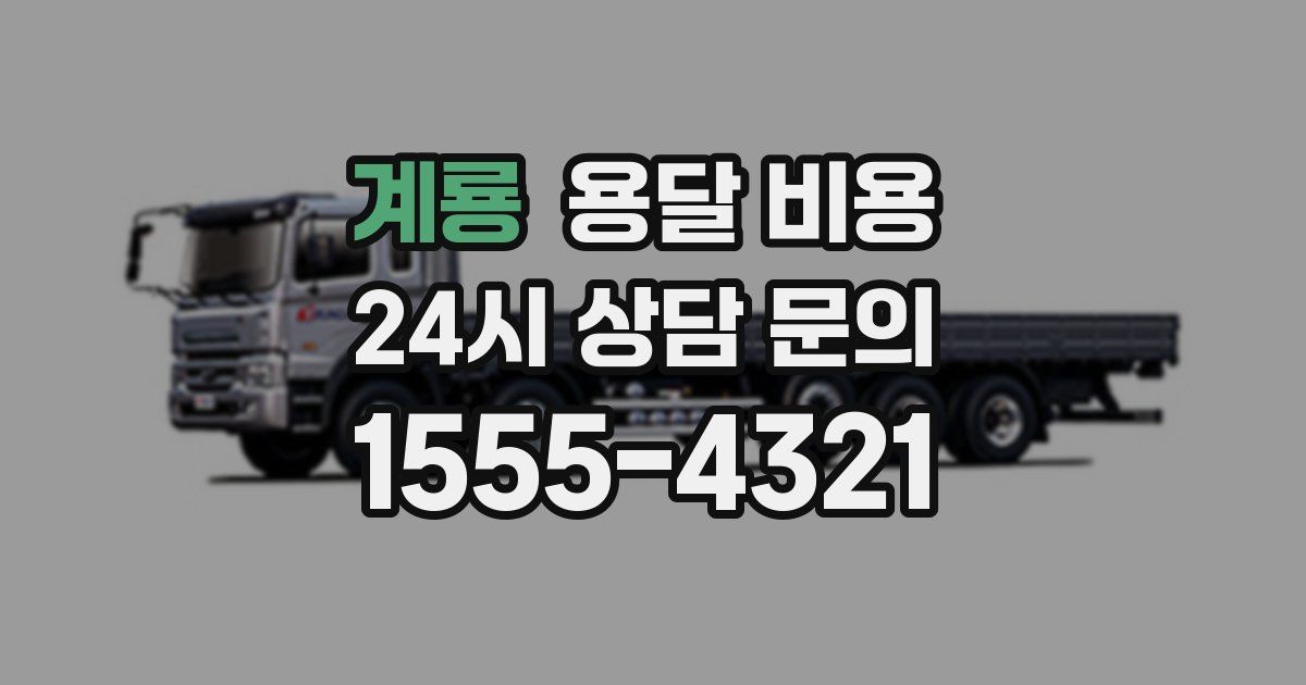 계룡 용달 비용