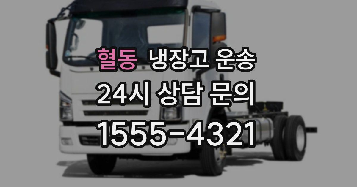 혈동 냉장고 운송