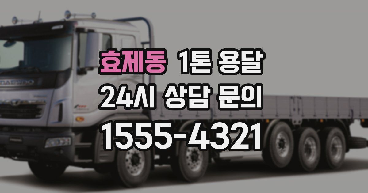 효제동 1톤 용달