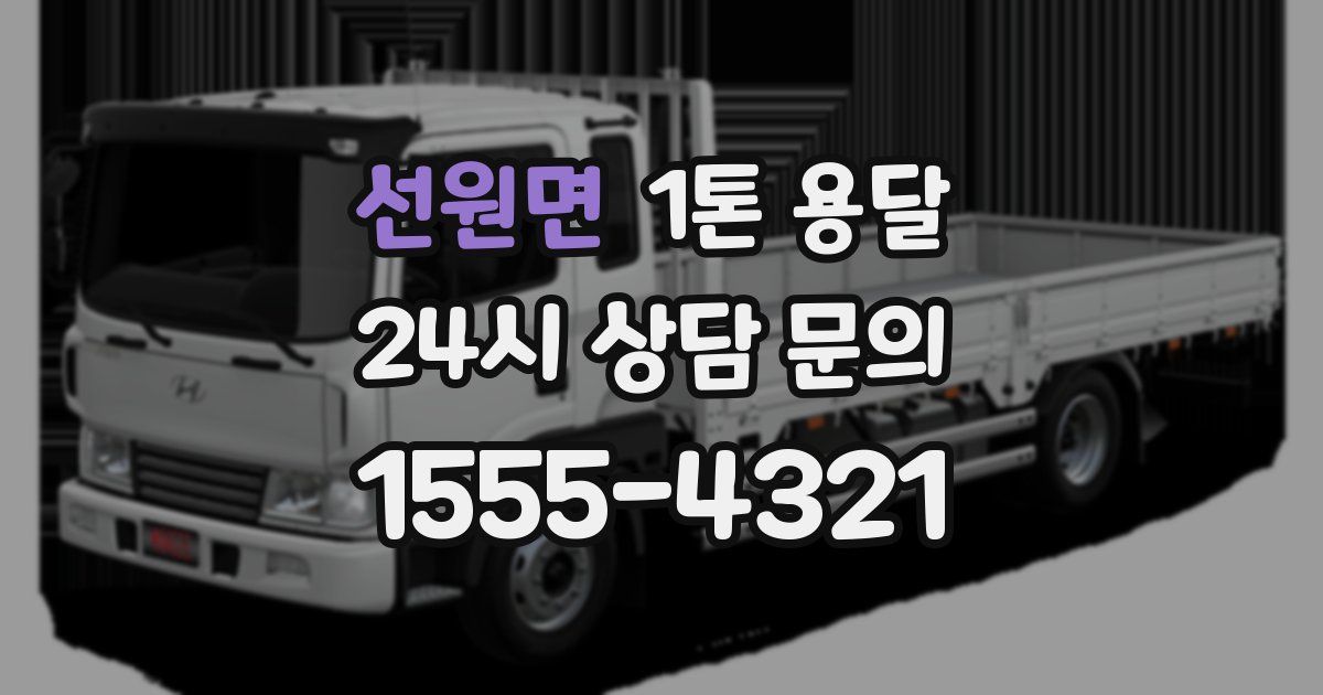 선원면 1톤 용달