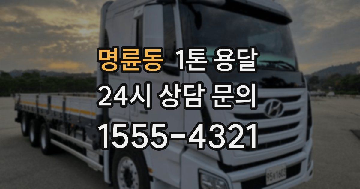 명륜동 1톤 용달