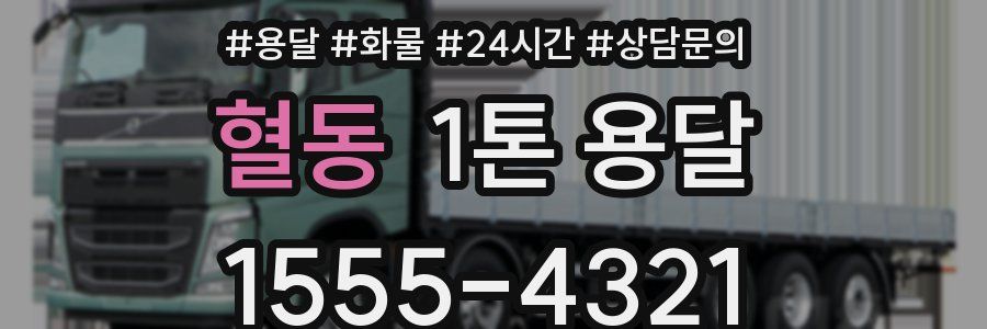 혈동 1톤 용달