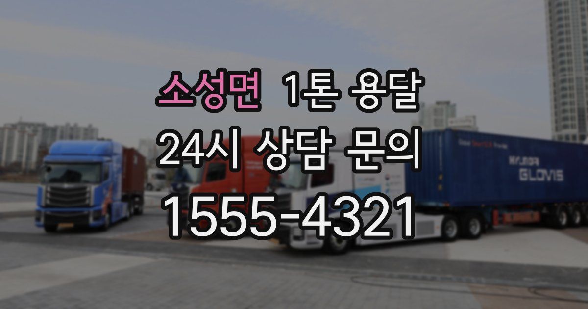 소성면 1톤 용달
