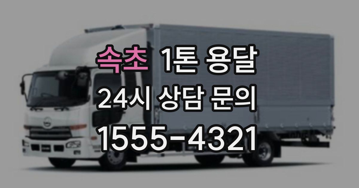 속초 1톤 용달