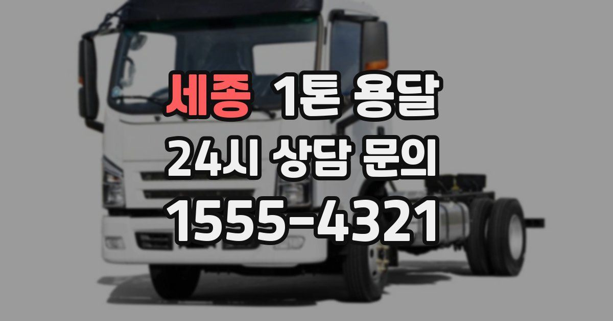 세종 1톤 용달