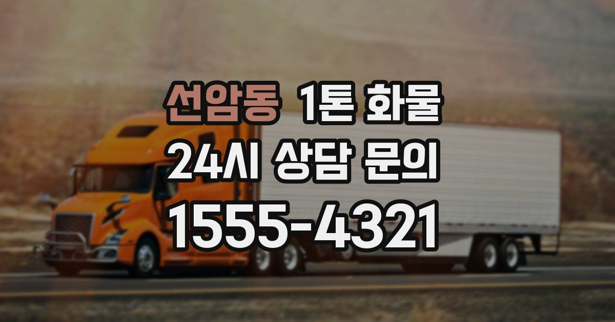선암동 1톤 화물