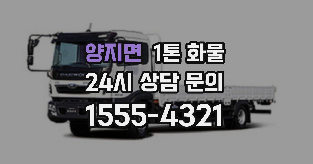 양지면 1톤 화물
