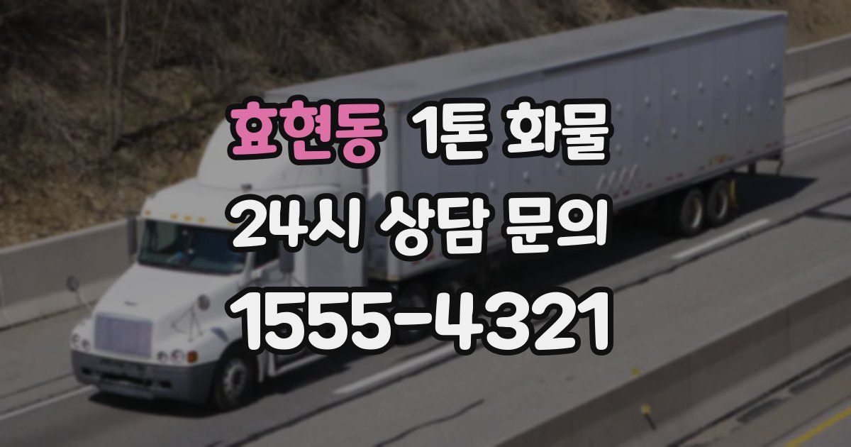 효현동 1톤 화물