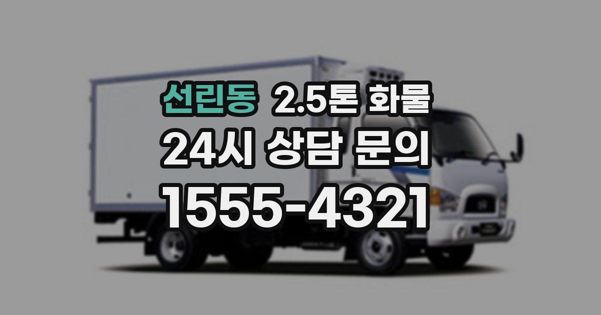 선린동 2.5톤 화물