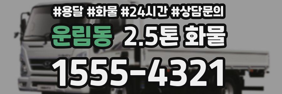 운림동 2.5톤 화물