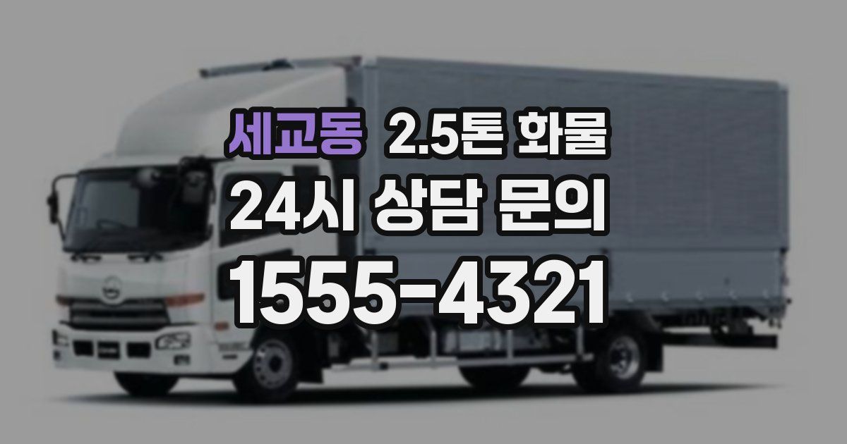 세교동 2.5톤 화물