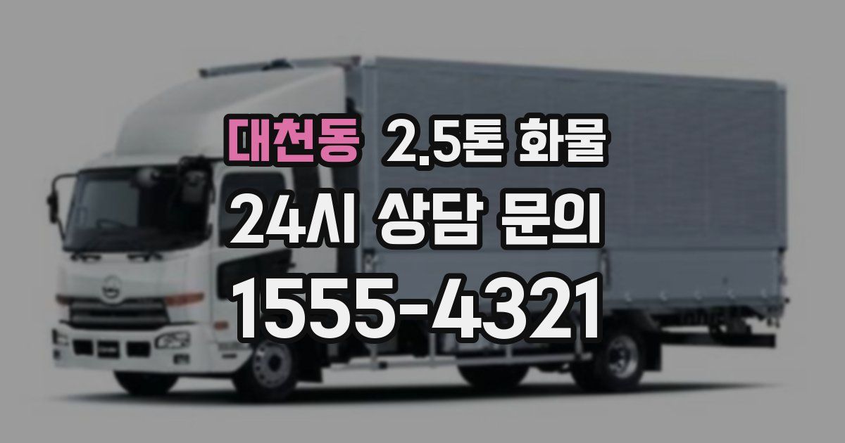 대천동 2.5톤 화물
