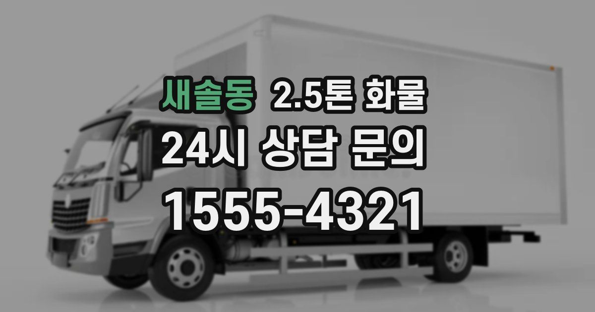 새솔동 2.5톤 화물