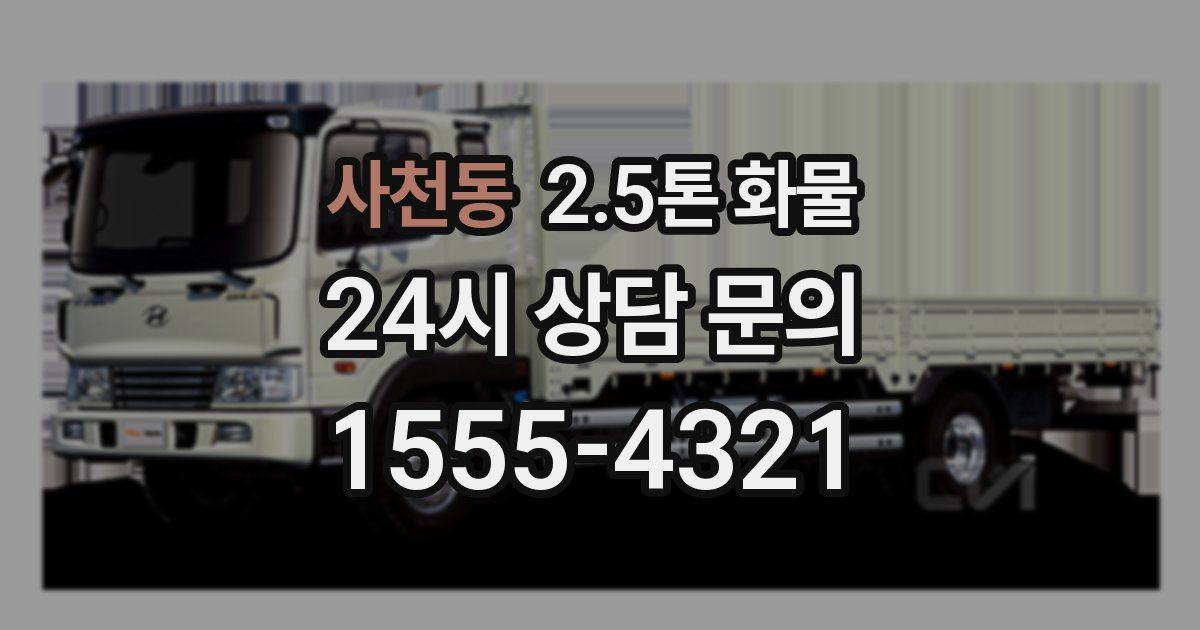 사천동 2.5톤 화물