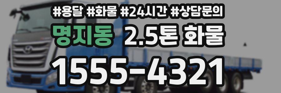 명지동 2.5톤 화물