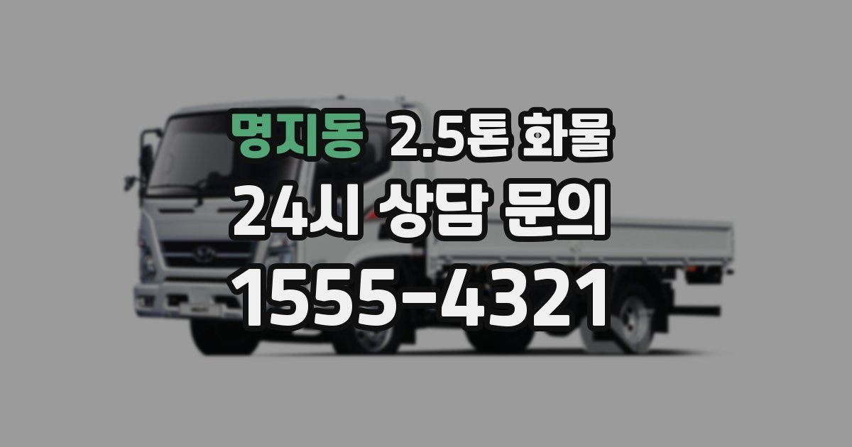 명지동 2.5톤 화물