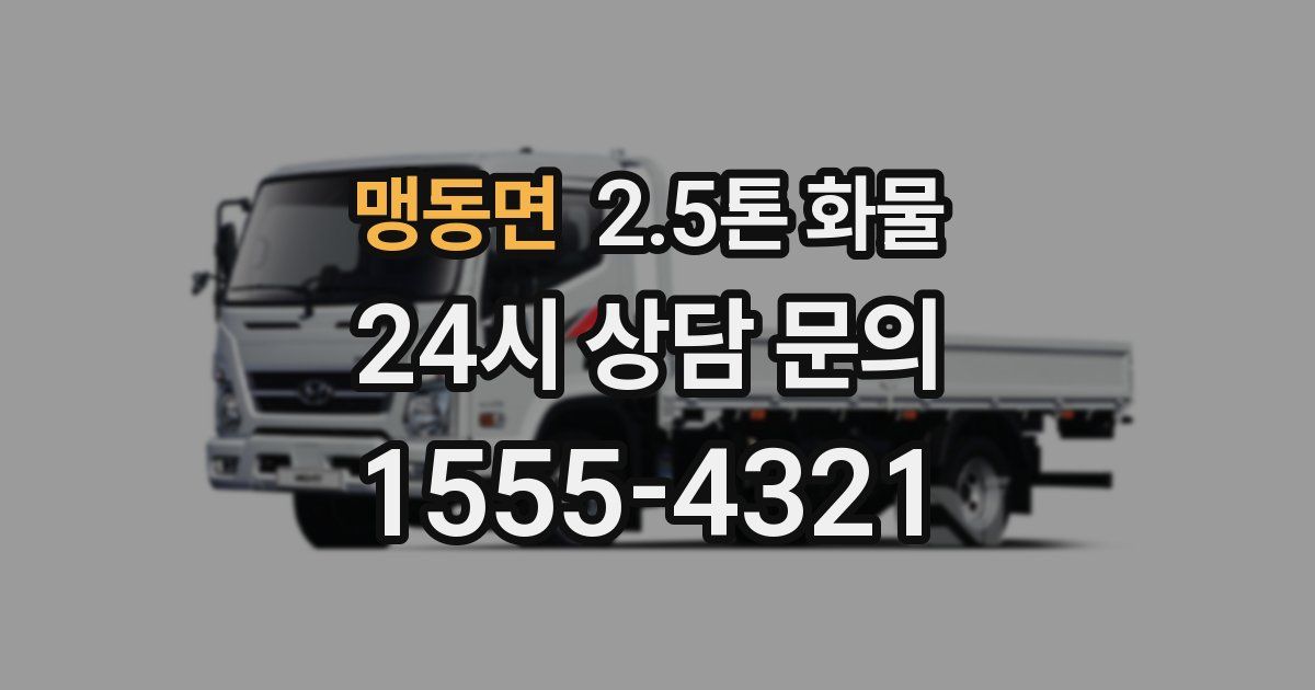 맹동면 2.5톤 화물