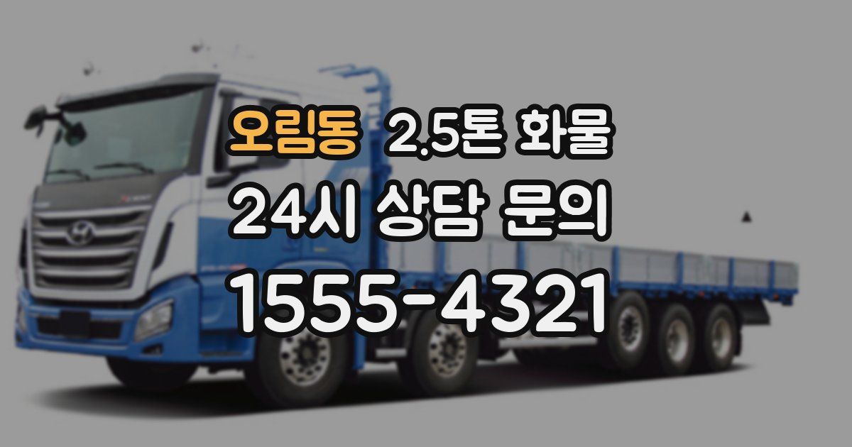오림동 2.5톤 화물