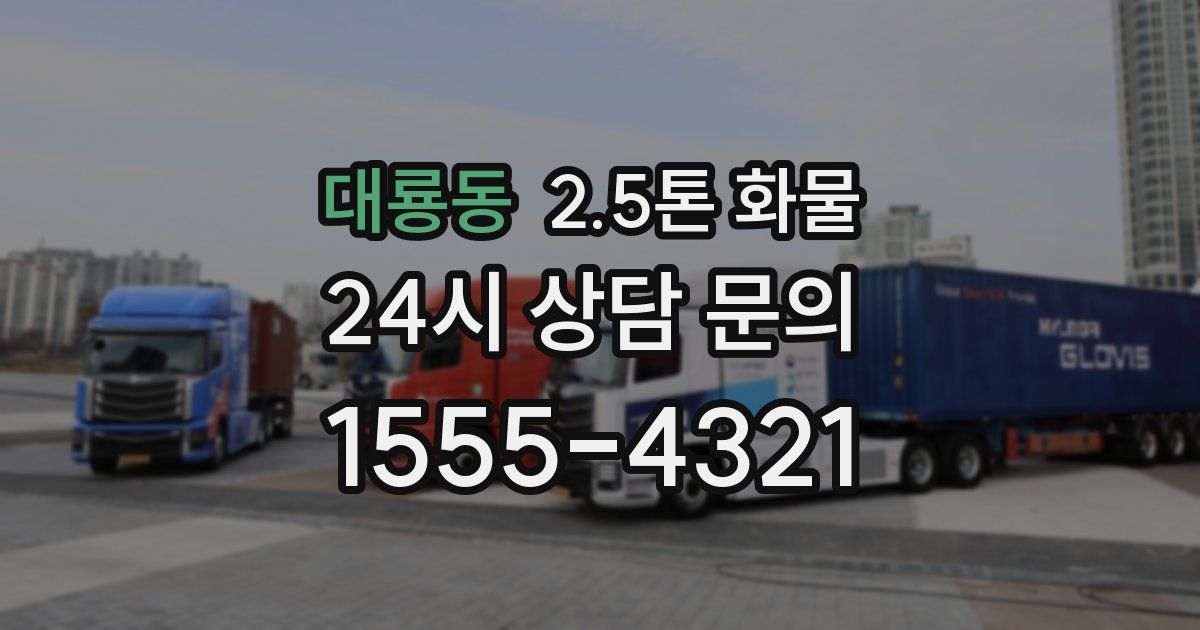 대룡동 2.5톤 화물